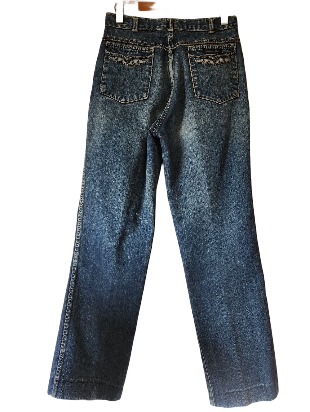 Vintage 70s Fancy Ass High Rise Western Wing Pocket Jeans Made in Canada Size 27 - Picture 3 of 11